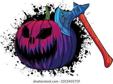 Calabaza de Halloween en diseño de ilustración vectorial de estilo plano