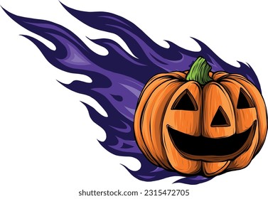 Halloween pumpkin in flat style vector illustration design
