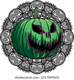 Halloween pumpkin in flat style vector illustration design