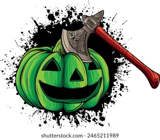 Halloween pumpkin in flat style vector illustration design