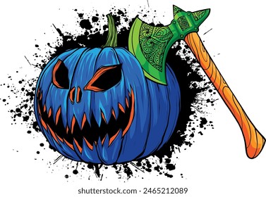 Halloween pumpkin in flat style vector illustration design