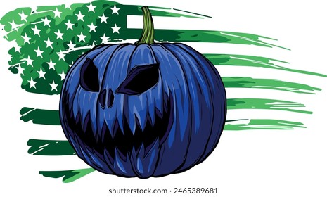 Halloween pumpkin in flat style vector illustration design