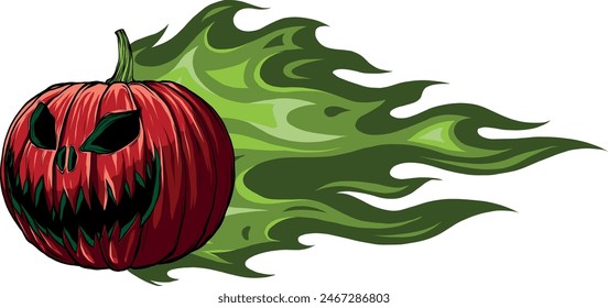 Halloween pumpkin in flat style vector illustration design