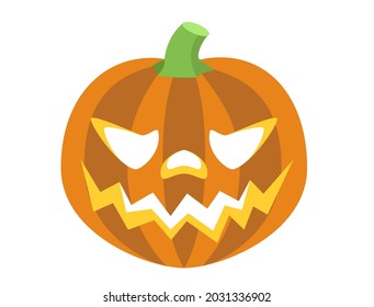 halloween pumpkin flat vector illustration icon . isolated on white background .