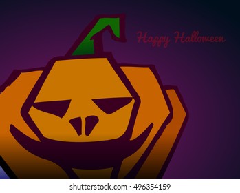 halloween pumpkin. Flat vector illustration.
