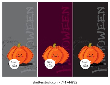 Halloween pumpkin flyer set three colors