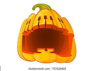 Halloween pumpkin in the form of musical instruments. Piano. Jazz party conception.