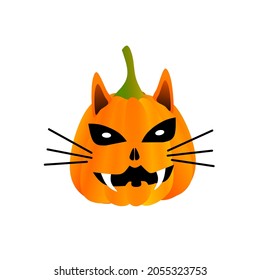 
Halloween pumpkin, in the form of a scary cat