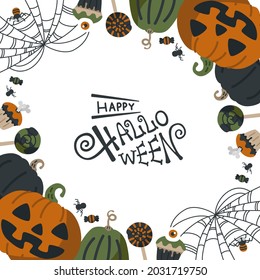 Halloween pumpkin frame type illustration