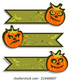 Halloween pumpkin frames set on a white background.