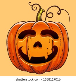 Halloween pumpkin. Funny characters. Smiling characters