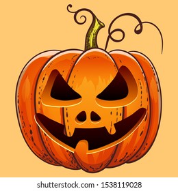 Halloween pumpkin. Funny characters. Smiling characters