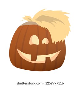 Halloween Pumpkin Funny and Cute. Vector Illustration.