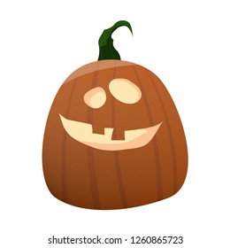 Halloween Pumpkin Funny and Cute. Vector Illustration.