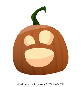 Halloween Pumpkin Funny and Cute. Vector Illustration.