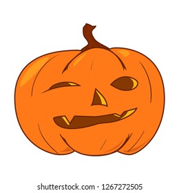 Halloween Pumpkin Funny and Cute. Vector Illustration.