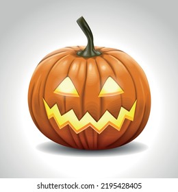 Halloween pumpkin, funny face. Autumn holidays. vector image