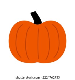 Halloween pumpkin. Funny faces. Autumn holidays. Pumpkin on white background. Symbol of the Halloween holiday. Orange pumpkin with smile for your design for the Halloween.