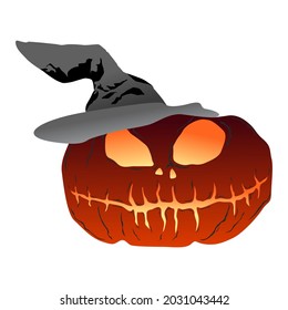 Halloween Pumpkin, funny faces. Halloween Day. Vector illustration