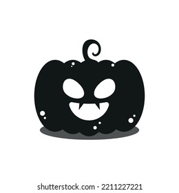 Halloween pumpkin with a funny smile on a white background. vector illustration