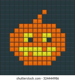 Halloween Pumpkin. Game tetris design. Vector illustration.