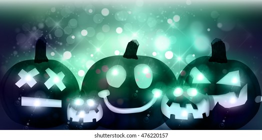Halloween pumpkin ghost background