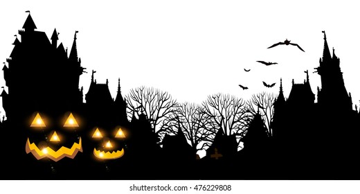 Halloween pumpkin ghost background