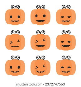 Halloween Pumpkin Ghost Icon Set
