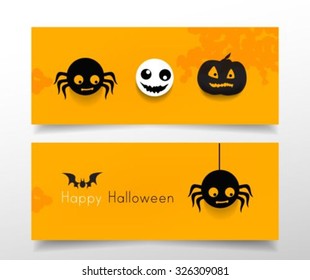  Halloween pumpkin ghost and spider 