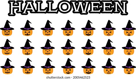 Halloween pumpkin ghost wearing a hat