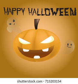 Halloween Pumpkin with ghosts