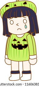 Halloween pumpkin girl