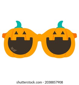 Halloween pumpkin glasses vector cartoon illustration isolated on a white background.