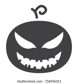 Halloween Pumpkin glyph icon, halloween and scary, evil sign vector graphics, a solid pattern on a white background, eps 10.