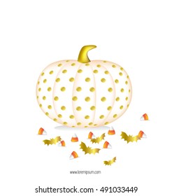 Halloween Pumpkin with gold dot.