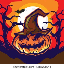 Halloween Pumpkin Graphic Vector Illustration