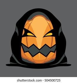 Halloween Pumpkin Grim Reaper Vector