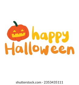 halloween pumpkin. hand drawing cartoon pumpkin for halloween sticker. halloween element sticker