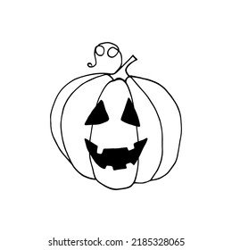 halloween pumpkin hand drawn in doodle style. holiday decor
