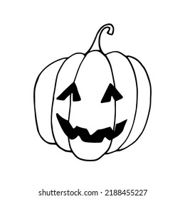 halloween pumpkin hand drawn in doodle style. holiday decor
