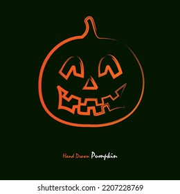 Halloween pumpkin hand drawn, elements for Halloween decorations. Set of pumpkins. Collection of pumpkin faces for Halloween. Free Vector