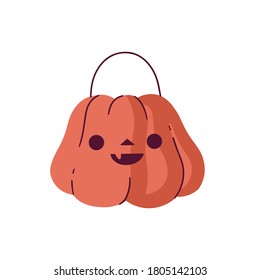 Halloween pumpkin. Hand drawn illustration on white background