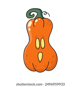 Halloween pumpkin. Hand-drawn Doodle Pumpkin Lantern symbol of the Happy Halloween holiday