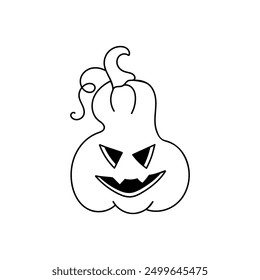 Halloween pumpkin. Hand-drawn Doodle Pumpkin Lantern symbol of the Happy Halloween holiday