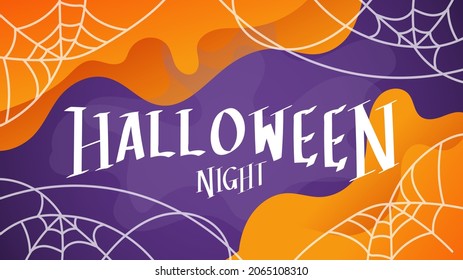 Halloween with pumpkin  handwritten in Halloween day for content online or web, banner and template , Flat cartoon flat style. illustration Vector EPS 10