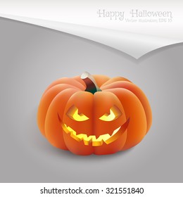 Halloween Pumpkin. Happy Halloween Card with pumpkin. Vector illustration EPS 10.