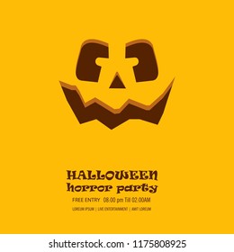 Halloween pumpkin with happy face background. Vector Illustration.