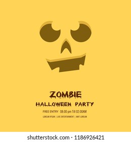 Halloween pumpkin with happy face background. Vector Illustration.