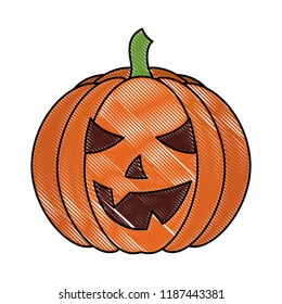 halloween pumpkin with happy face cartoon