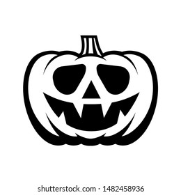 Halloween pumpkin with happy face. Flat style vector icons, emblem, symbol For Your Design
